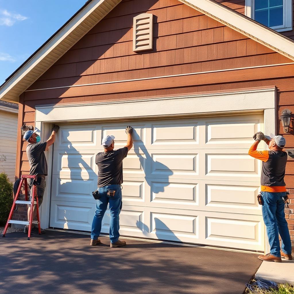 Professional installation service - Garage Door Whitsett technician working on garage door in Whitsett NC
