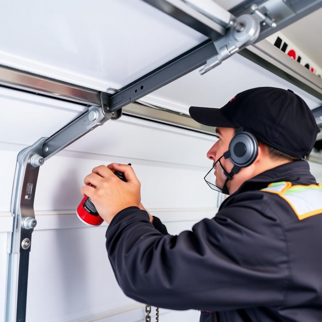 Professional maintenance service - Garage Door Whitsett technician working on garage door in Whitsett NC