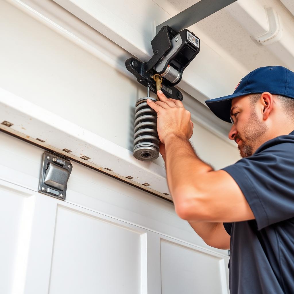 Professional repair service - Garage Door Whitsett technician working on garage door in Whitsett NC