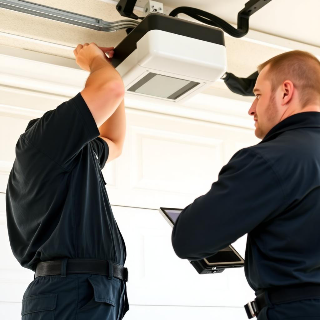 Professional garage door installation team at Garage Door Whitsett servicing a customer's home